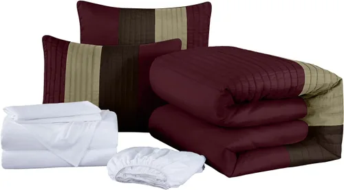 Miniatura 9 de Chezmoi Collection Briar - Juego de cama California King de 7 piezas en una bolsa, juego de edredón de microfibra ligera para todas las estaciones