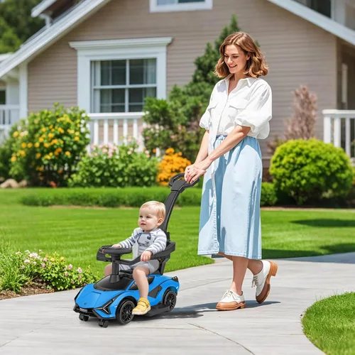 Miniatura 2 de OLAKIDS Lamborghini SIAN - Automóvil de empuje 3 en 1, con licencia para bebé, con mango de control parental, ruedas universales, juguete para Azul