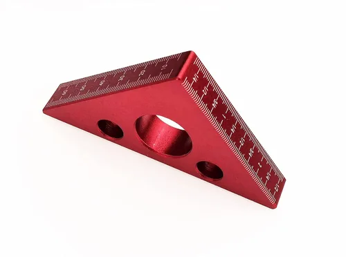 Miniatura 2 de Regla triangular para carpintería de aleación de aluminio Herramientas de medición métricas de 45 grados, cuadrados de carpintería, herramientas