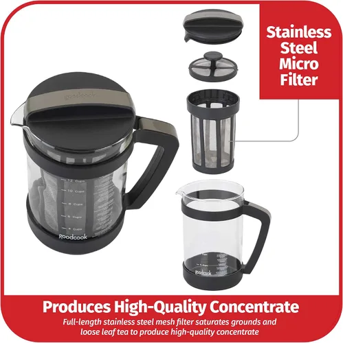Miniatura 5 de GoodCook Koffe - Cafetera de vidrio de 1,5 L con marco de plástico sin BPA