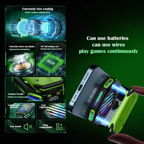 Miniatura 3 de Enfriador magnético para teléfono con batería recargable, ventilador de refrigeración LED con refrigeración de semiconductores, enfriador