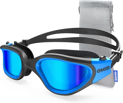 Miniatura 25 de OMID - Gafas de natación polarizadas P2, gafas antivaho para natación para hombres y mujeres adultas Marco A7-allblack Lente Plata