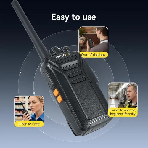 Miniatura 12 de Retevis Walkie Talkies RT27 para adultos, radios bidireccionales resistentes, manos libres VOX, alarma local, radio resistente de 2 vías