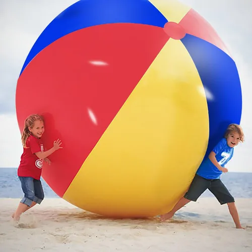 Miniatura 6 de Novelty Place Bola inflable gigante de playa, juguete de piscina para niños y adultos, tamaño jumbo de 4.6 pies (55 pulgadas)