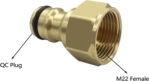 Miniatura 2 de Adaptador de lavadora a presión de latón 2PCS M22 hembra con conector rápido
