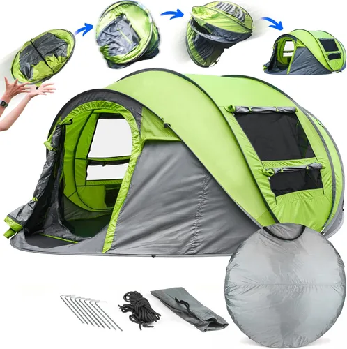 KNOX Tienda de campaña desplegable para camping, tiendas instantáneas para camping, tienda de campaña fácil desplegable para 4 personas, tienda de