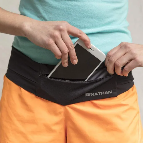 Miniatura 6 de Nathan Zipster - Cinturón para correr para hombres y mujeres, paquete de cintura sin rebote, con bolsillos con cremalleras, se adapta a todos