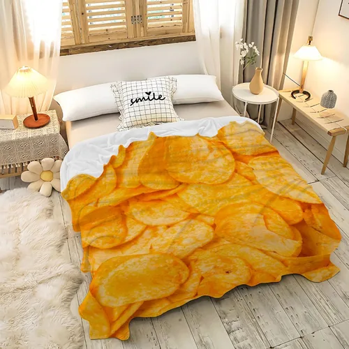 Miniatura 2 de Manta de regalo de franela de forro polar con diseño de pastel de manzana, manta realista e interesante para alimentos, ligera, suave, bonita