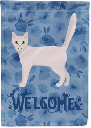 Miniatura 101 de Caroline's Treasures CK4813CHF - Bandera de bienvenida con gato abisinio azul, manga grande, para porche, para colgar en la pared, poliéster