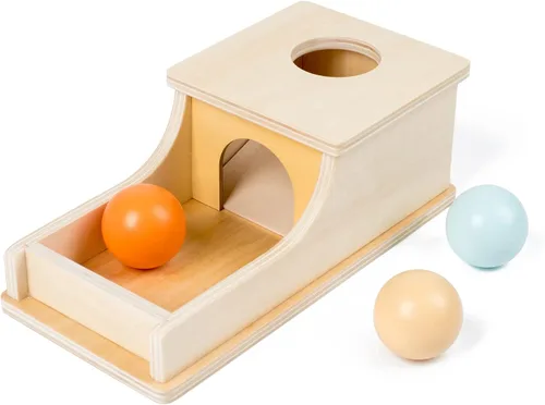 Miniatura 2 de Busy Edition Juguetes Montessori para bebés de 6 a 12 meses Caja de permanencia de objetos Caja de bolas de madera caídas Juguetes de juego