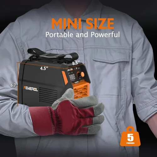 Miniatura 4 de Femerol Soldador de palo 130A, mini y portátil MMA soldador de arranque en caliente 110V máquina de soldadura ARC pantalla digital IGBT inversor