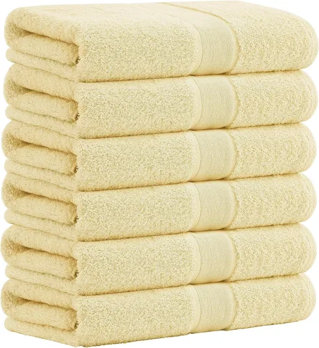 Miniatura 23 de Aibaser Toallas de baño, 27 x 54 pulgadas, naturales, ultra absorbentes, para baño, viajes, gimnasio, ducha y spa (juego de 6 piezas) (azul)