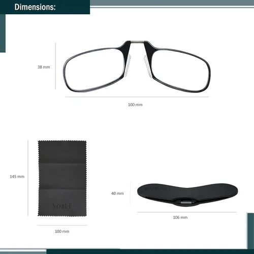 Miniatura 3 de Noble - Lentes de lectura ultra delgados y planos, delgados y flexibles, sin brazos (2 pares), comodidad mejorada, para lector de tamaño de bolsillo