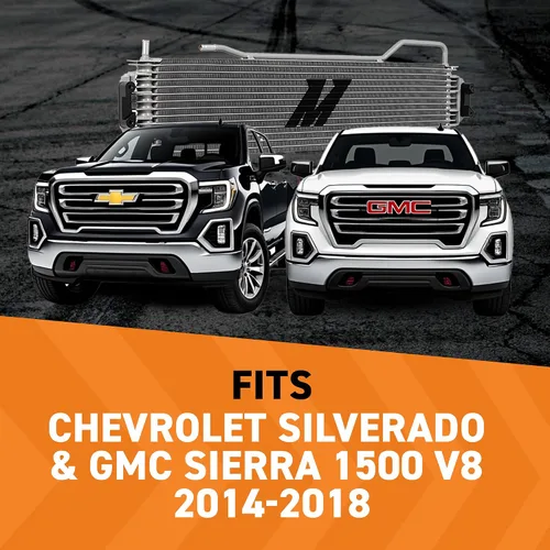Miniatura 2 de Mishimoto MMTC-K2-14, enfriador de transmisión, compatible con Chevrolet Silverado, 2014-2018, plateado Enfriador de transmisión
