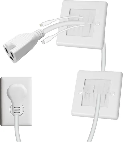 Kit de organización de cables de pared - Ocultador de cables de TV para TV montado en la pared, incluye extensión de cable de TV de 6 pies y 2