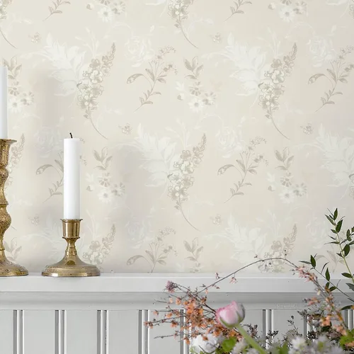 Miniatura 10 de Marca Heroad Papel tapiz floral bohemio despegable y adhesivo de 16.1"x393", papel de contacto con flores azules para gabinetes, impermeable