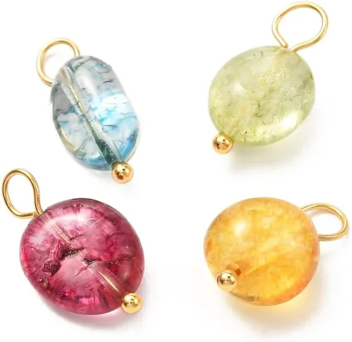 Miniatura 13 de LiQunSweet Juego de 30 piezas de piedras preciosas batidas de cristal, mini botella de deseos de cristal, piedras de reiki curativas con tapón