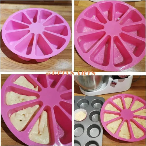 Miniatura 6 de Molde de rebanada de pastel de 8 cavidades, molde para hornear rebanada de pizza, molde para hornear pan de maíz, mousse, molde para pizza, jabón