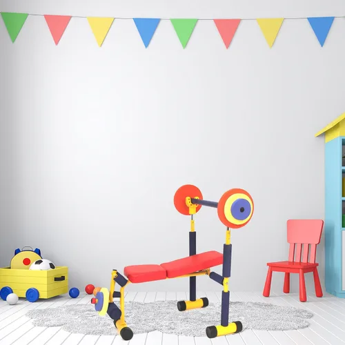 Miniatura 5 de Equipo para hacer ejercicios para niños Fun and Fitness de Redmon Juego de banco de pesas