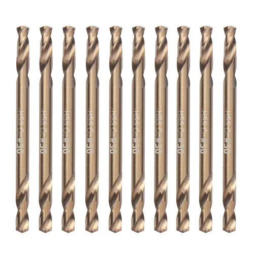 Miniatura 7 de Brocas de cobalto de 1/4 pulgadas (10 unidades), M35 HSSCO de acero de alta velocidad de doble extremo rechoncho para metal endurecido, acero