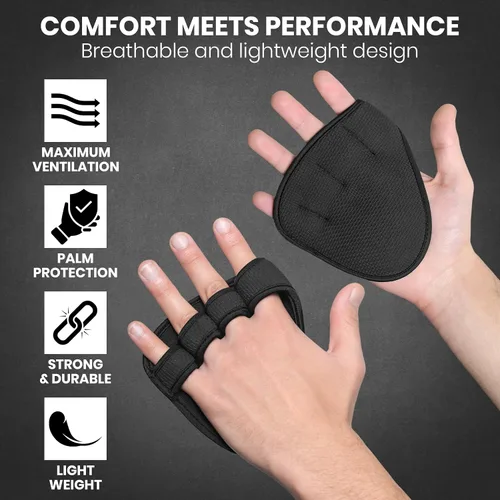 Miniatura 4 de Stealth Sports Almohadillas de agarre de gimnasio para levantamiento de pesas, almohadillas de neopreno antideslizantes, sustituto de guantes