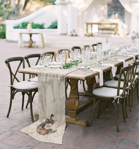 Miniatura 5 de Elegant Pumpkins Chiffon Table Runner 55 Inches Long, Voile Sheer Tulle Runner for Rustic Wedding Reception Bridal Shower Decorations Birthday