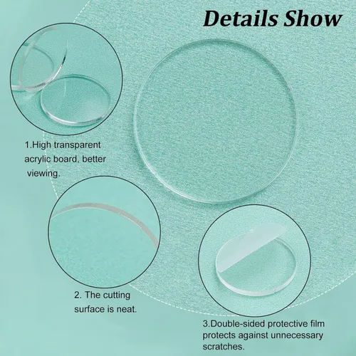 Miniatura 4 de FINGERINSPIRE 100 piezas de lámina de acrílico circular transparente de 1 pulgada, bases circulares en miniatura en blanco, disco de acrílico mini