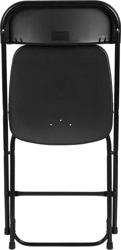 Miniatura 10 de EMMA + OLIVER Juego de 10 sillas plegables de plástico, capacidad de peso de 650 libras, silla plegable apilable ligera en color negro