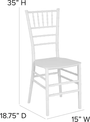 Miniatura 3 de Flash Furniture Paquete de 2 sillas Chiavari apilables de resina blanca de la serie HERCULES Blanco
