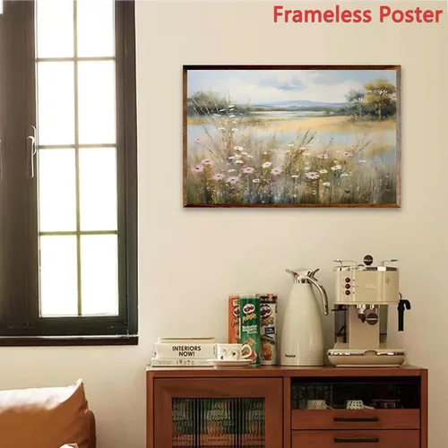 Miniatura 7 de BACKYMRJCART Arte de pared de paisaje vintage, pinturas de flores silvestres, paisaje de flores silvestres, 16 x 24 pulgadas, sin marco