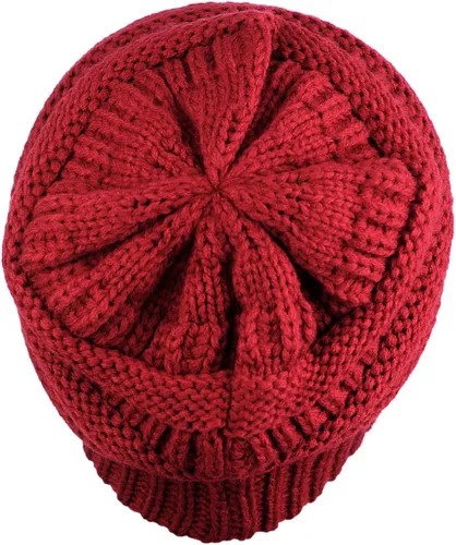 Miniatura 198 de C.C Trendy Warm Chunky Soft Stretch Cable Knit Beanie