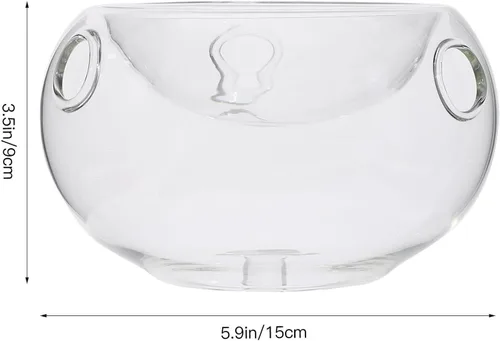 Miniatura 2 de Kichvoe Cuenco de hielo seco de cocina de 5.9 pulgadas, cuenco de vidrio para inmersión en frío, recipiente para servir frutas, postres y fiestas