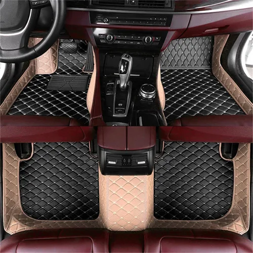Miniatura 26 de JONGIA Alfombrillas personalizadas para el 98.6 % de los sedanes, deportivos, SUV, rojo y negro, almohadillas de cobertura completa, forro de cuero