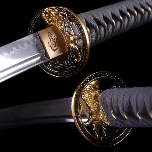 Miniatura 6 de Espada Katana Hecha a Mano, Espada Samurai Japonesa de Acero al Carbono T10, Templada en Arcilla, Espiga Completa, 40.5 Pulgadas/103 cm