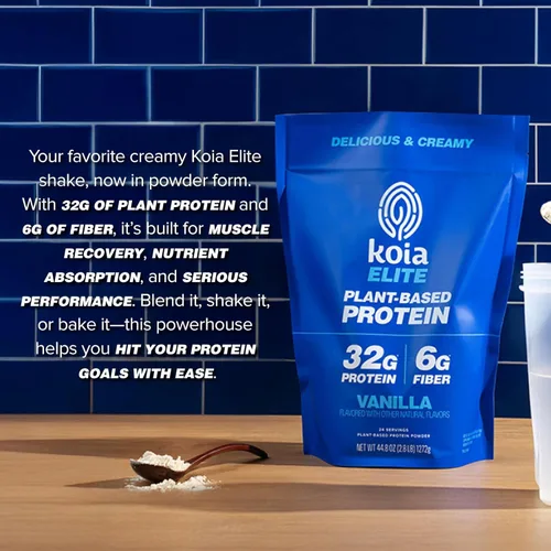 Miniatura 8 de Koia Proteína Basada en Plantas Elite en Polvo, Vainilla, 32g de Proteína, 4g de Azúcar, 6g de Fibra Prebiótica, Pre y Post Entrenamiento, 21
