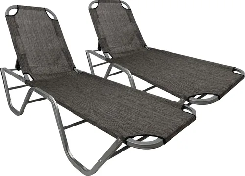 EasyGo - Tumbona para patio, silla de aluminio para patio, reclinable, ajustable, para exteriores, patio, playa, porche, piscina, sillón reclinable