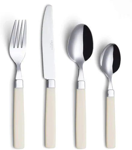 Miniatura 8 de ANNOVA Juego de cubiertos coloridos de acero inoxidable, utensilios de cocina, incluye cuchillos, tenedores, cucharas, tenedores de ensalada y Azul
