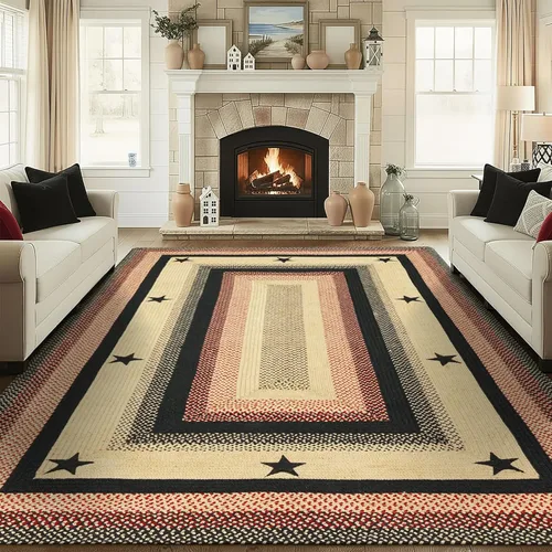 Miniatura 110 de Homespice Alfombras de Área Ovaladas Trenzadas de Yute Denim Azul de 8x10 pies para Sala de Estar, Dormitorio y Comedor. Apto para Mascotas. Estilos