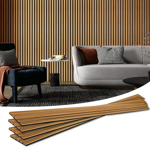 Miniatura 19 de Art3d Paneles acústicos de listones de madera para decoración elegante y reducción de ruido, panel texturizado 3D para techo y pared, paquete