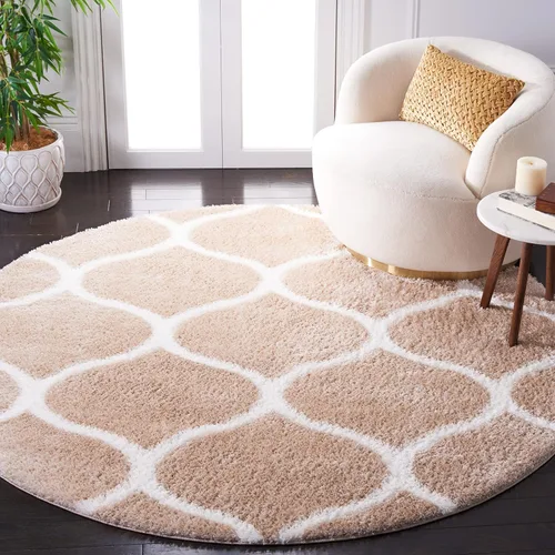 Miniatura 42 de SAFAVIEH Tahoe Shag Collection - Alfombra para pasillo, 2 x 9 pies, color beige y blanco, diseño de enrejado, no desprende pelusa y de fácil