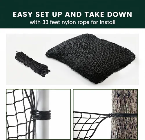 Miniatura 4 de Golf Net for Hitting Practice, 10Ft to 50Ft Golf Ball Netting with 33Ft Hanging Nylon Rope,Also Use as Baseball, Hockey, Soccer, LAX