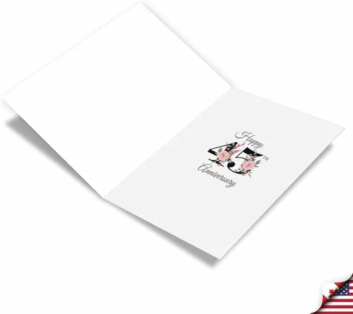 Miniatura 2 de NobleWorks - Tarjeta de felicitación del aniversario del 45 aniversario con sobre de 5 x 7 para hombres y mujeres (1 tarjeta) pareja floral 45