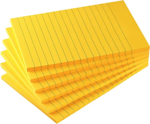 Miniatura 10 de Early Buy - Blocs de notas adhesivas con líneas 4x6, notas autoadhesivas de 6 colores brillantes, 6 blocs, 45 hojas/bloc