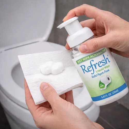 Miniatura 5 de Refresh Liquid Wipe: Espuma de papel higiénico, alternativa ecológica a toallitas húmedas, limpia y calma con hamamelis y aloe, seguro