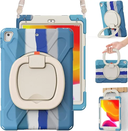 Miniatura 31 de Funda para iPad Air de 3ª generación – Funda resistente para niños con soporte giratorio, soporte para lápices y correa de transporte para iPad