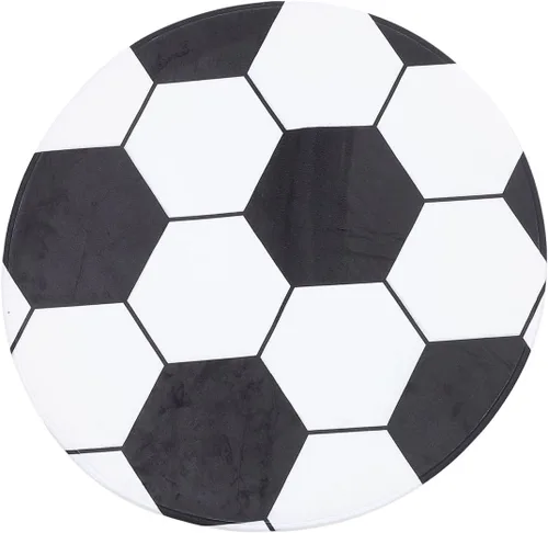 SEWACC Alfombra de fútbol – Alfombra redonda de poliéster para silla de oficina, alfombra decorativa de entrada de 23.6 pulgadas, color blanco para