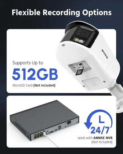 Miniatura 7 de ANNKE FCD800 - Cámara de seguridad PoE de 4K 8MP con lente dual, vista panorámica de 180°, visión nocturna a color con luz dual inteligente, audio
