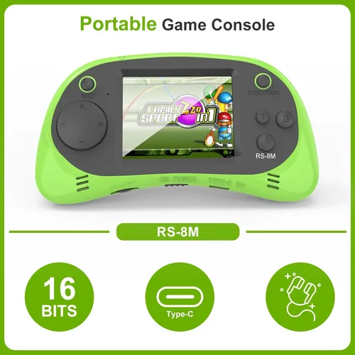 Miniatura 2 de Juegos de mano para niños, videojuego retro de 16 bits con 220 juegos electrónicos HD, juego de viaje portátil IPS de 2.5 pulgadas, regalos