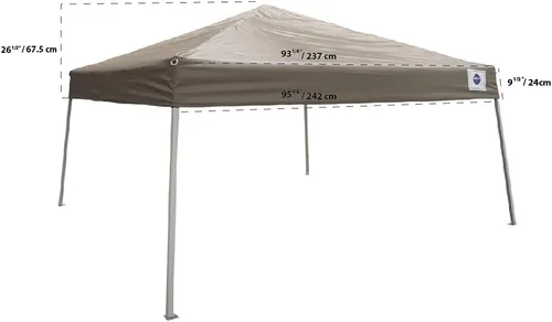 Miniatura 2 de Impact Canopy Carpa Desplegable con Patas Inclinadas de 10 x 10 Pies, Caqui - Sin Pared Lateral
