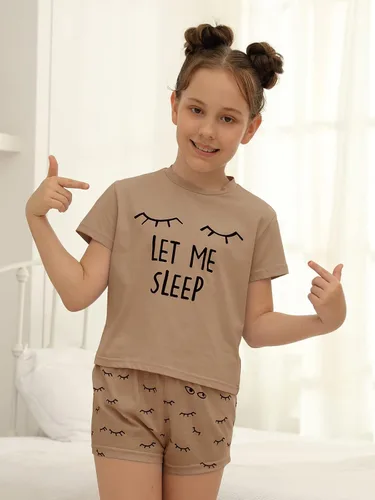 Miniatura 4 de Kingdenergy Conjunto de 2 piezas de camiseta y pantalón corto para niñas
